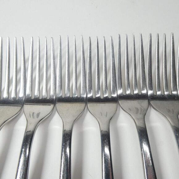 Robert Welch Ammonite 8 Salad Forks Stainless Flatware Helmick Korea 18/10 - Picture 3 of 9